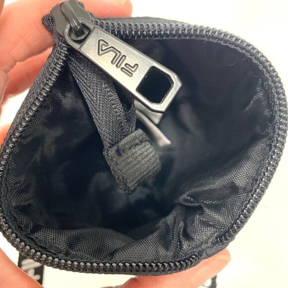 Fila Nylon Crossbody Zippered Pouch Black, White, Red 4.5"W x 7.5"H - Picture 7 of 8